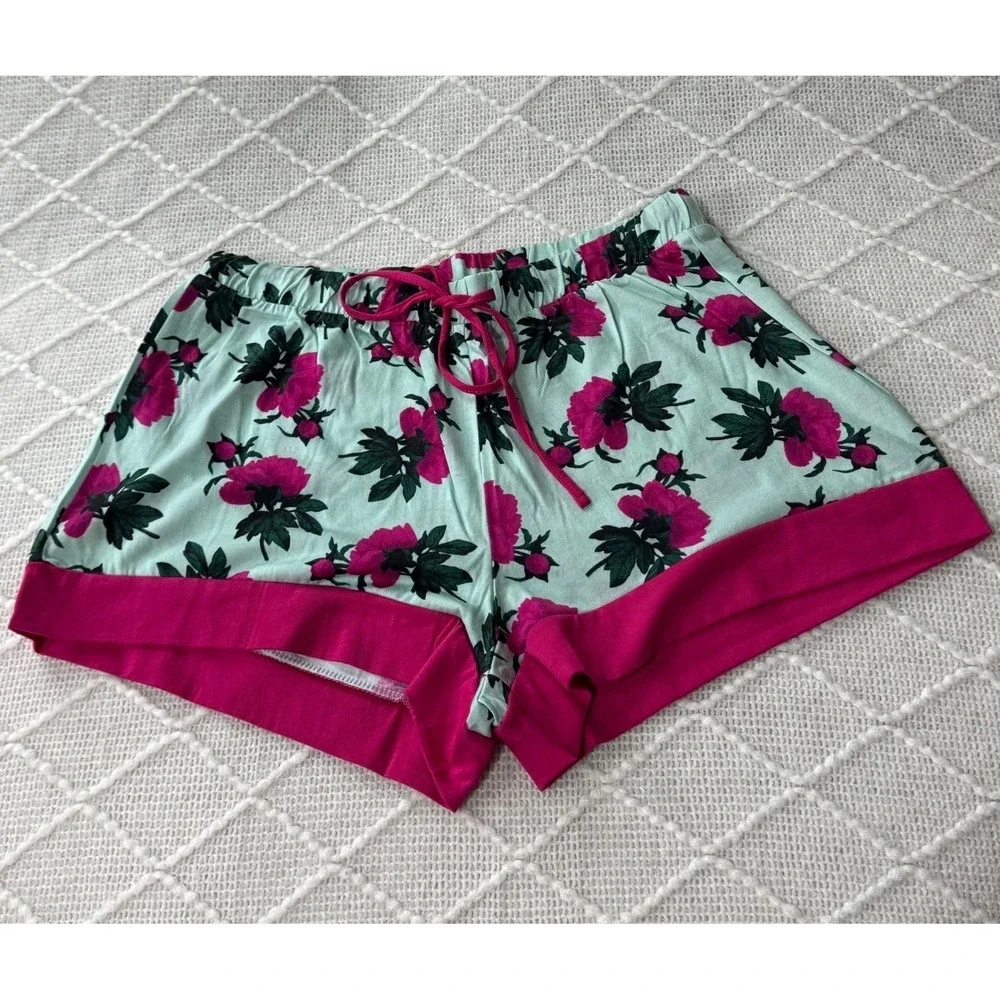 Cosabella Bella Floral Pajama Set Lagoon Mint‎ & Fuchsia Luxury Sleepwear